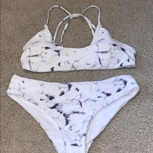 shein marble swim suit set
